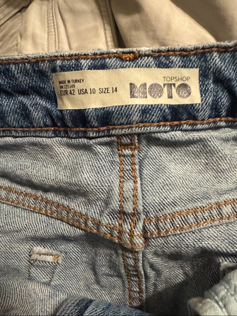 Topshop Moto Light Blue womens skirt